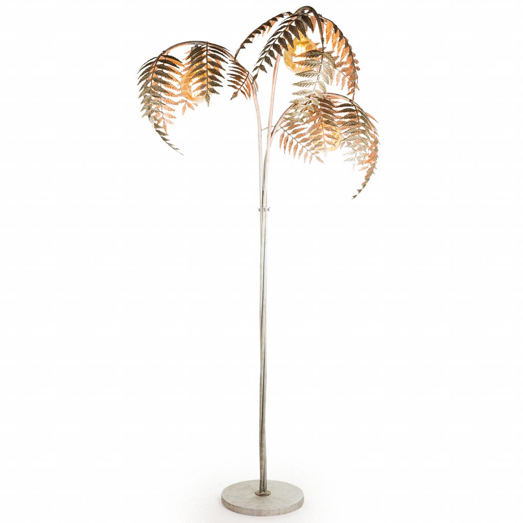 Silver Palm Leaf Floor Lamp