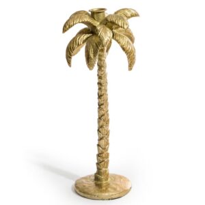 Gold Palm Tree Candlestick