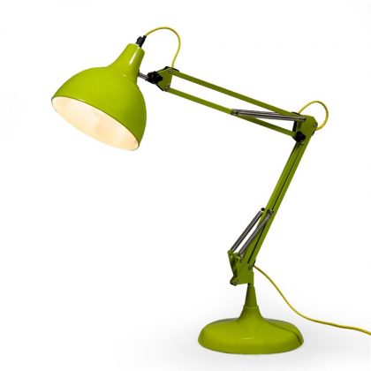 Sublime green desk lamp, classic style in a modern colour.