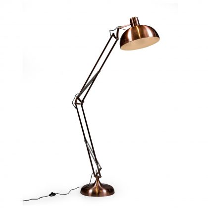 This super retro style copper floor lamp oozes quality and the Wow factor! Great over a sofa or brighten up a dark corner.