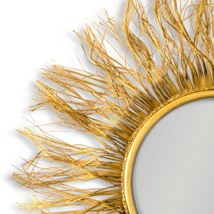 Gold Sunburst Round Mirror - Image 2