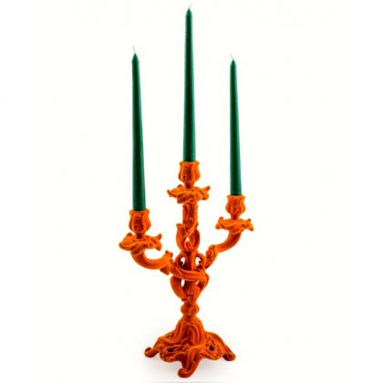 Imagine this tangy orange ornate candlestick as the stunning centrepiece to your dining table once lockdown has lifted! 35 x 30 x 13cm.