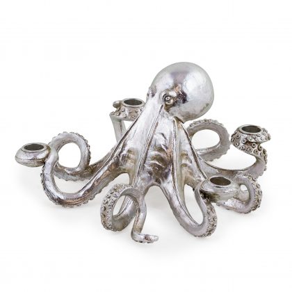 antiqued octopus candlestick measures 14 x 28 x 28cm and is simple stunning with great detailing and finish