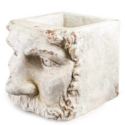 This stone effect classical face planter is so different yet stylish! What hair will you grow for him?! It has the face of a classical "God'. 45 x 36 x 35cm