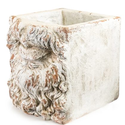 This large classical mouth planter is different yet stylish! Square distressed stone effect planter. Something different! 38 x 35 x 36cm