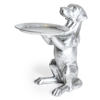 Utterly adorable this fun and quirky Silver Dog Butler table Display Stand will welcome your guests