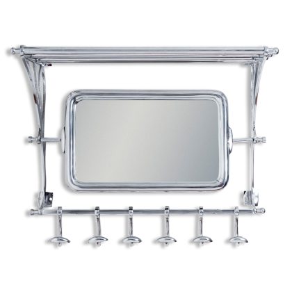 This hand finished metal silver luggage rack shelf unit, oozes traditional style and contemporary colour. Ideal in a cloakroom or bathroom. 67 x 54 x 36cm