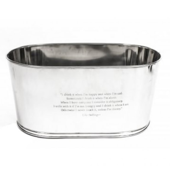 Engraved silver hot sale champagne bucket