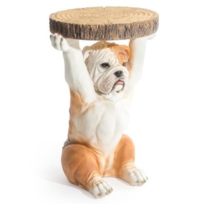 Why not add a playful twist to your home with Betsy, our bulldog side table. Made of resin, beautifully detailed. 52 x 33 x 33cm.