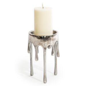 Medium Silver “Dali” Drip Candle Holder