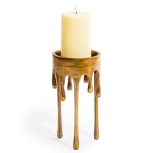 Large Gold Drip Candle Holder