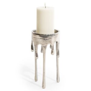 Large Silver Drip Candle Holder