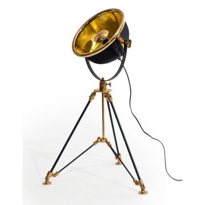 This large black and gold tripod table lamp is perfect for any style of home. 36 x 36 x 78cm . Adjustable shade. Simple style and lines, great quality!