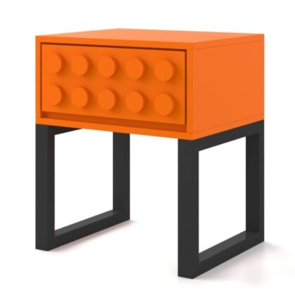 Tango Orange OGEL block sidetable to liven up any space. Great quality and finish. Great as a side table or bedside. 46.5 x 54.5 x 38cm