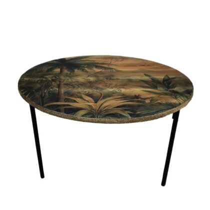 Create a unique space at home with this simple inexpensive tropical round coffee table. Bring a taste of the exotics into your home! 60 x 60 x 49cm